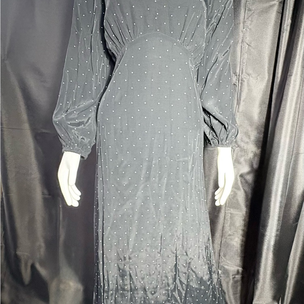 NWT A New Day Black Polka Dot Maxi Dress Sweetheart Neck XL